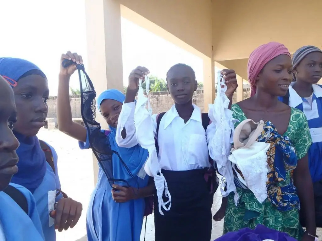 Recycled bras for girls in The Gambia